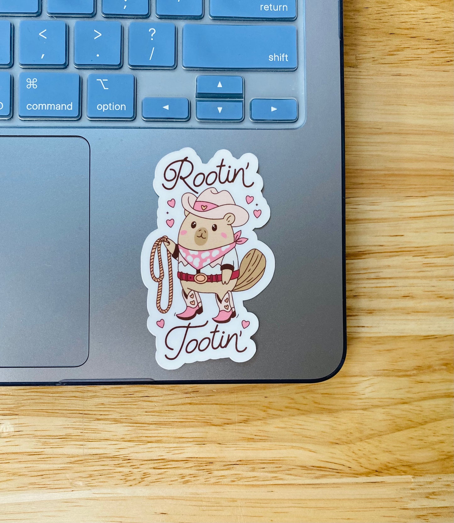 Rootin Tootin Capybara Sticker, Pink Cowgirl Southern Sticker