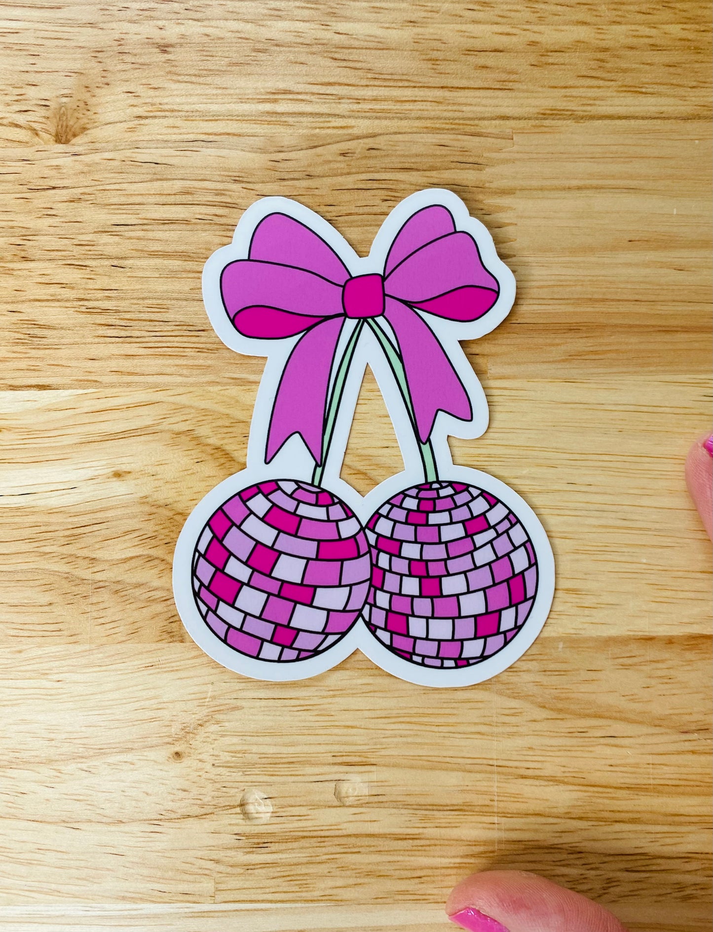 Pink Disco Ball Sticker, Retro Disco Balls Stickers