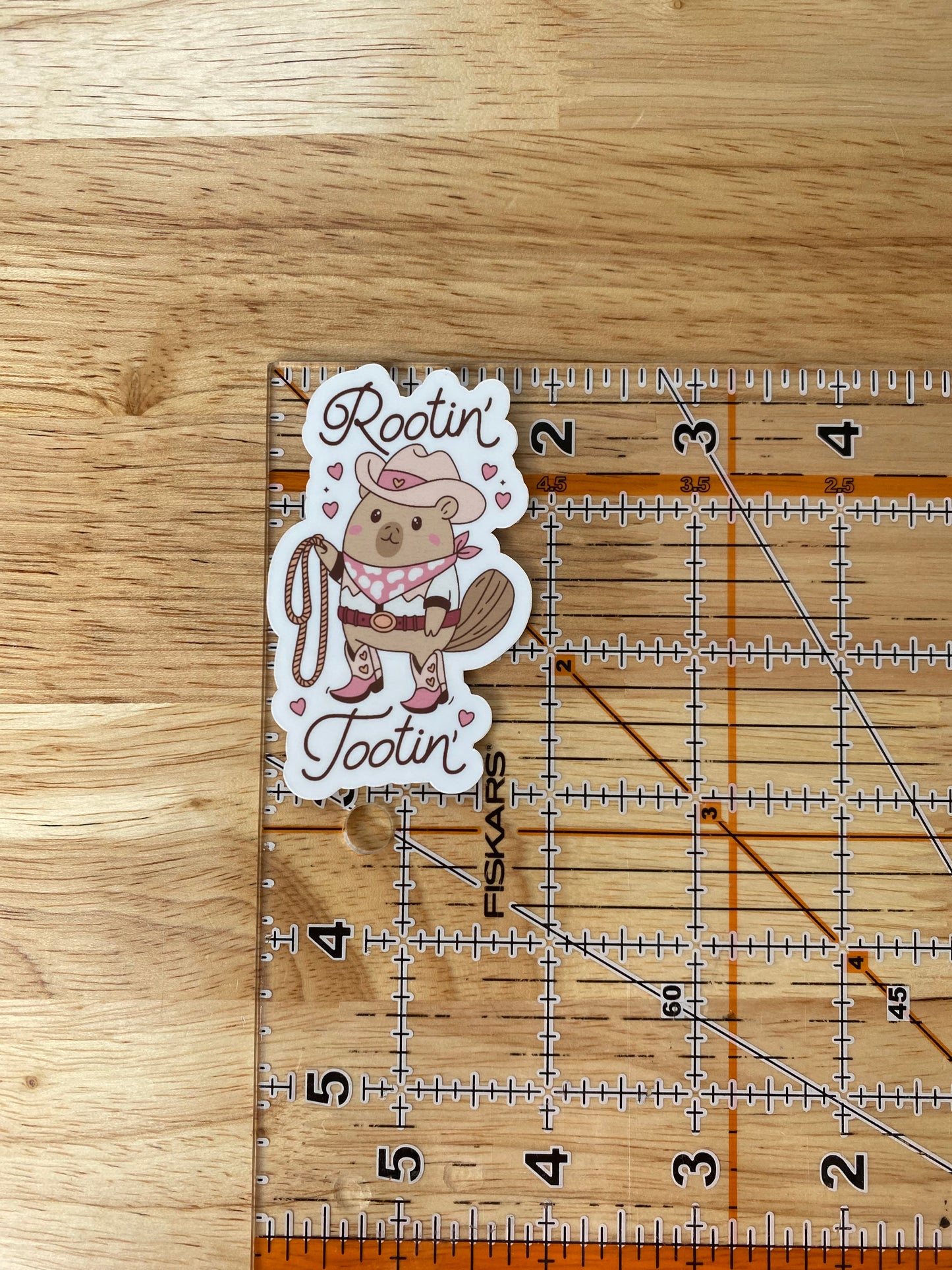 Rootin Tootin Capybara Sticker, Pink Cowgirl Southern Sticker