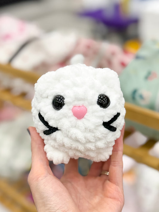 White Crochet Cat Plushie