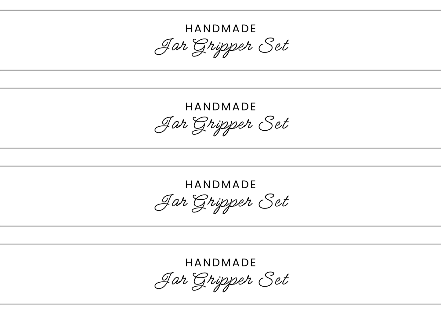PRINTABLE Jar Gripper Wrap Labels | Downloadable PDF