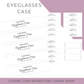 Sheet of labels for handmade eyeglasses cases with text on a white background.