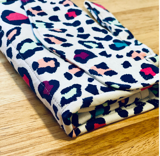 Neon Leopard Large Women's Fabric Wallet