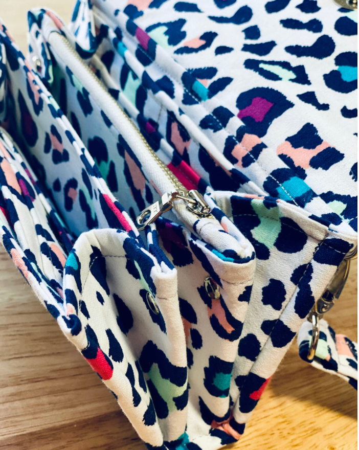 Neon Leopard Large Women's Fabric Wallet