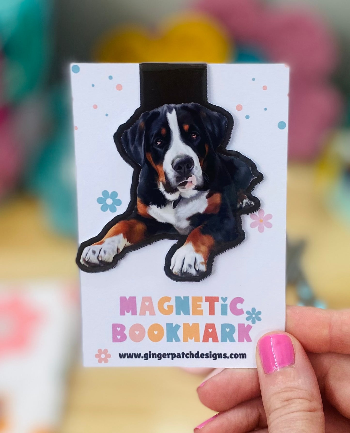 Bernese Mountain Dog Magnetic Bookmark, Dog Bookmarks