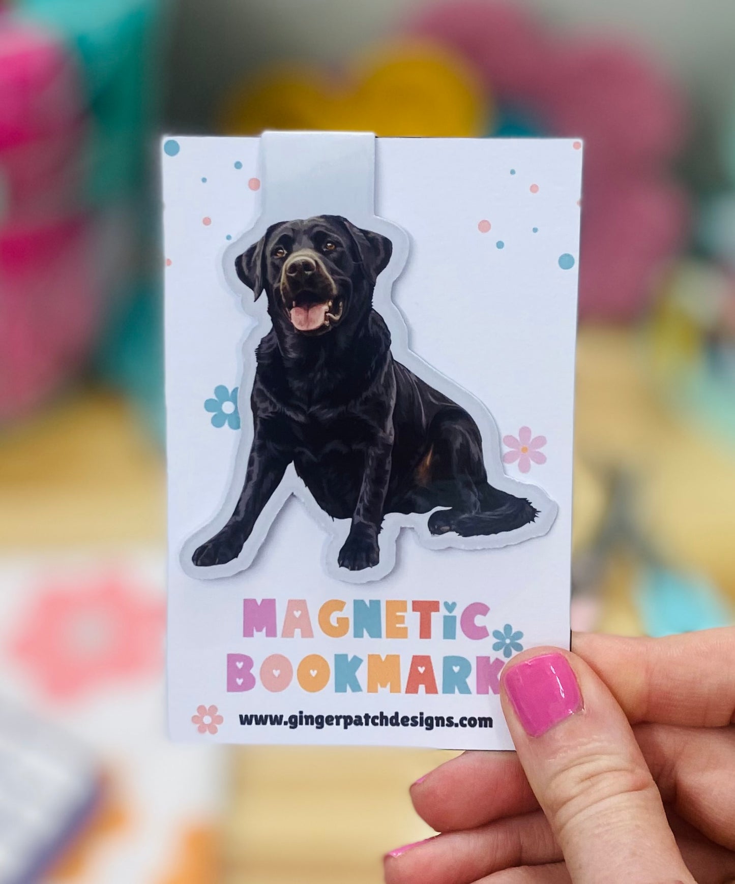 Black Labrador Retriever Magnetic Bookmark, Black Lab Bookmarks