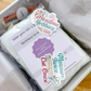 Product packaging with 'Grandma's Hobbies' and 'Cutting Juice' stickers on a white surface.