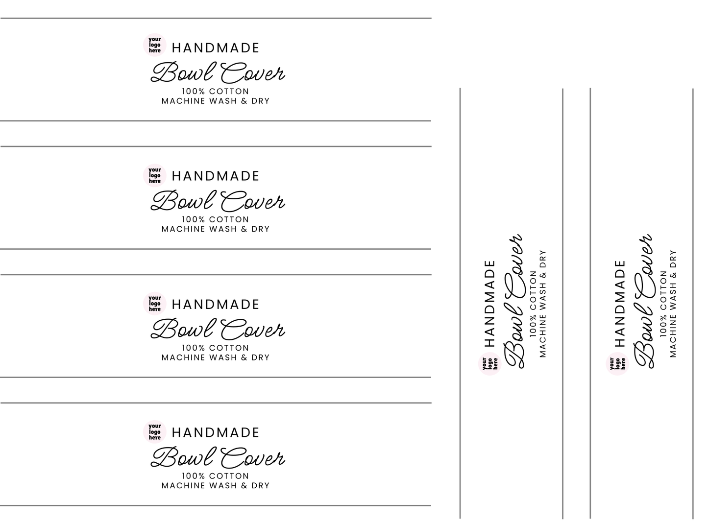 EDITABLE Bowl Cover Wrap Labels | Custom Packaging