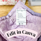 EDITABLE 3-in-1 Bowl Cozy Product Labels | Wrap Labels, Care Card & Fold Card | Edit in Canva