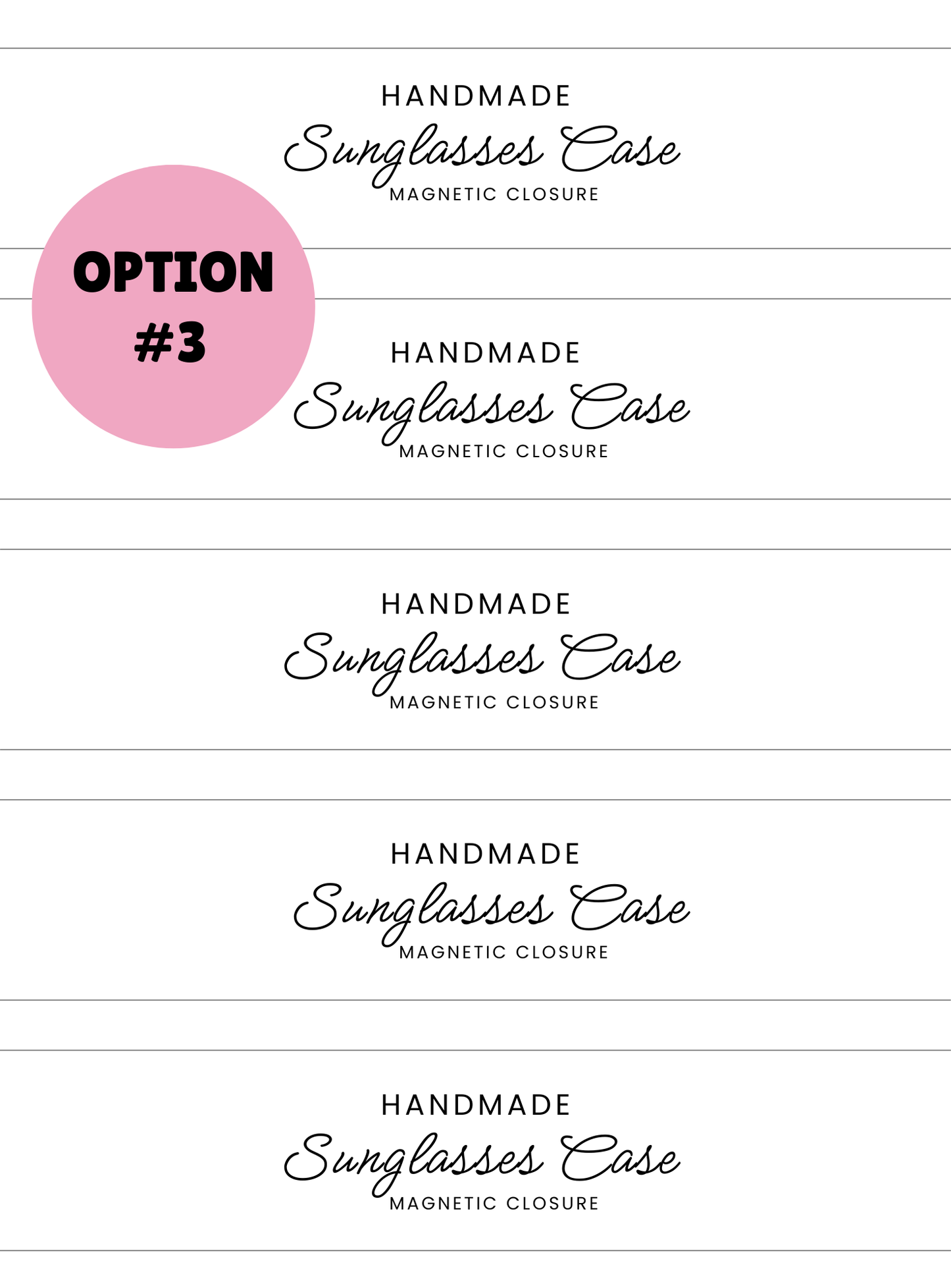 PRINTED LABELS Sunglasses Case Wrap Labels