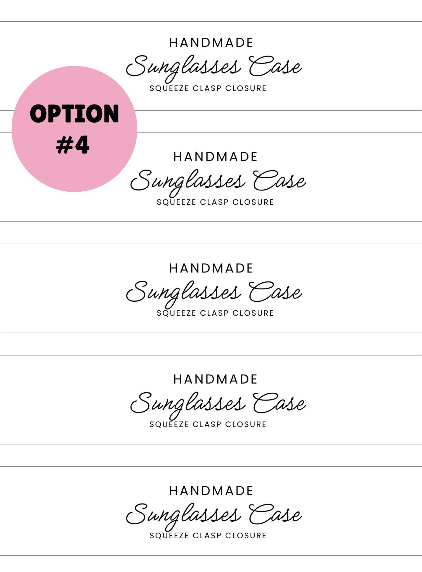 PRINTED LABELS Sunglasses Case Wrap Labels