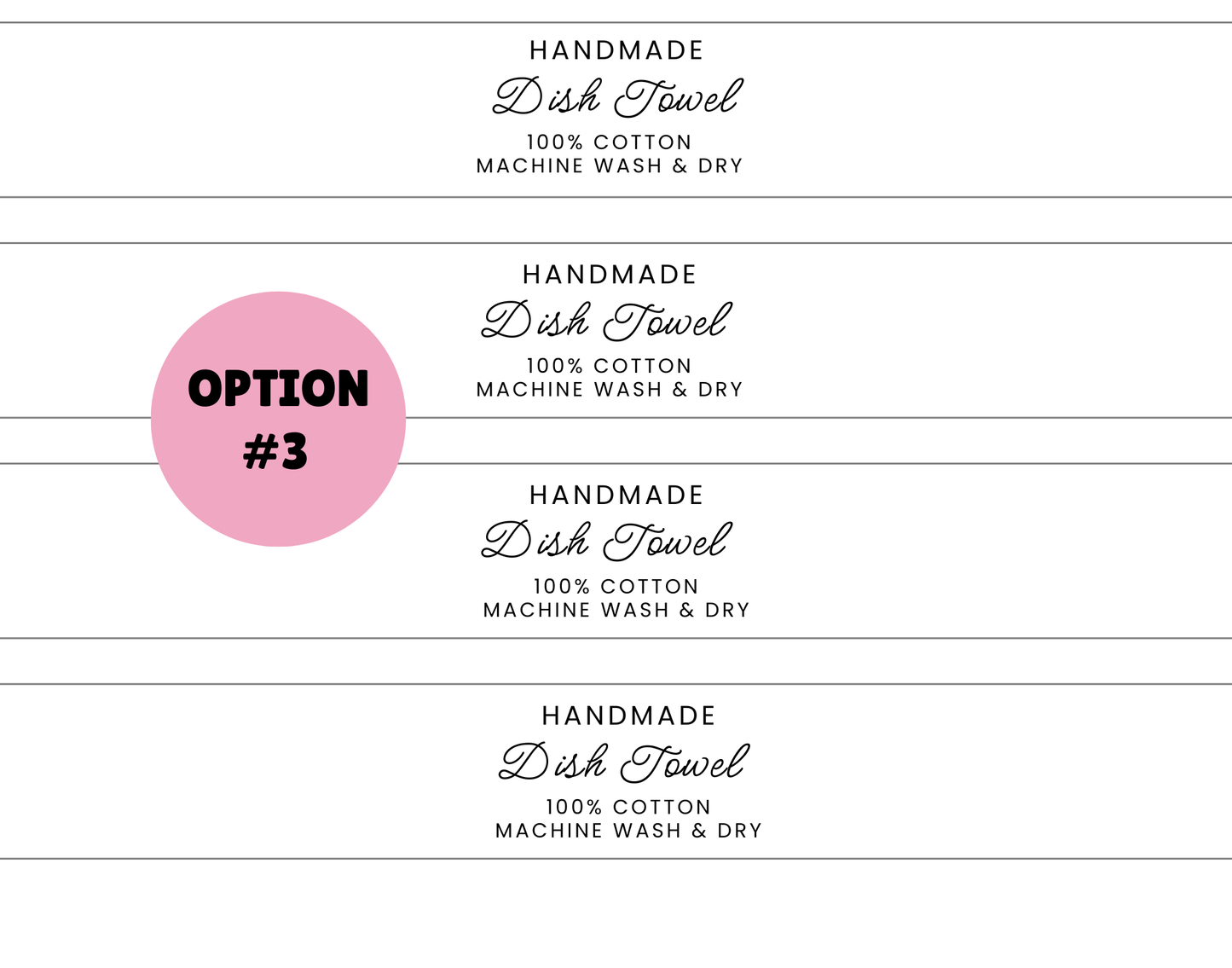 PRINTED LABELS Dish Towel Wrap Labels 11x14"