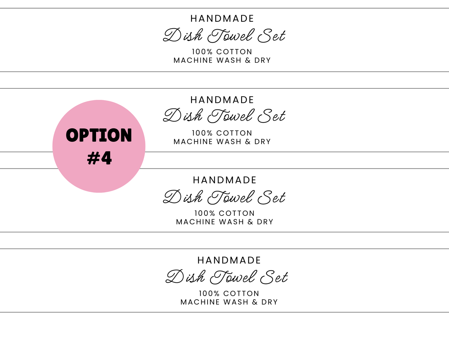 PRINTED LABELS Dish Towel Wrap Labels 11x14"