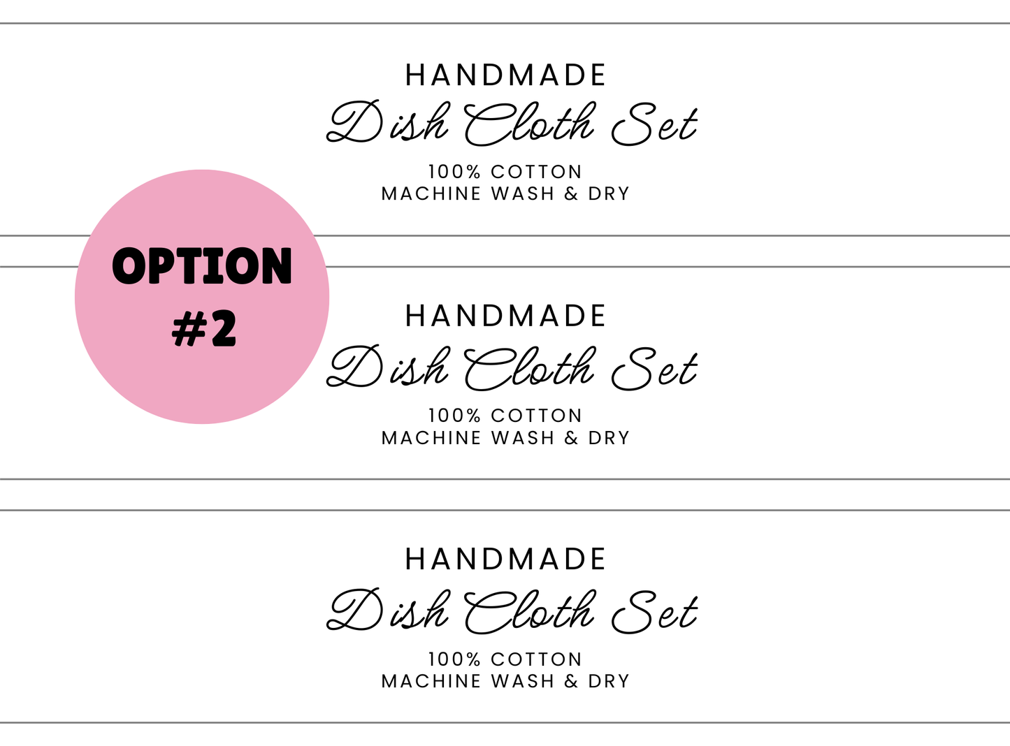 PRINTED LABELS Dish Cloth Wrap Labels
