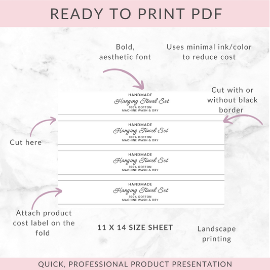 PRINTABLE Dish Towel Wrap Labels | Downloadable PDF