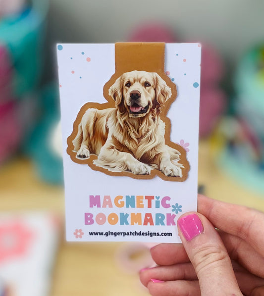 Golden Retriever Magnetic Bookmark