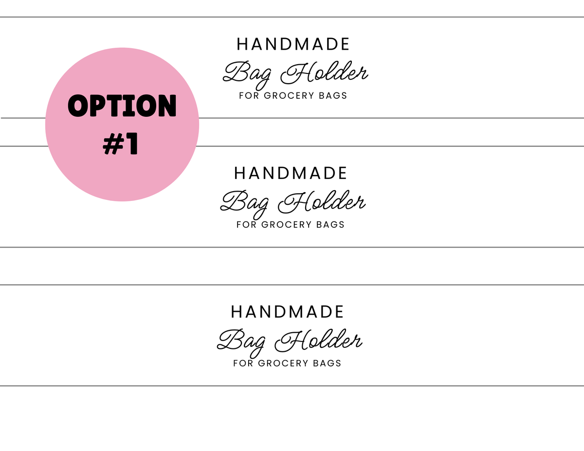 PRINTED LABELS Bag Holder Wrap Labels