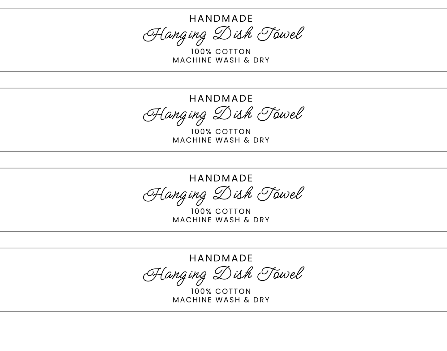PRINTABLE Dish Towel Wrap Labels | Downloadable PDF