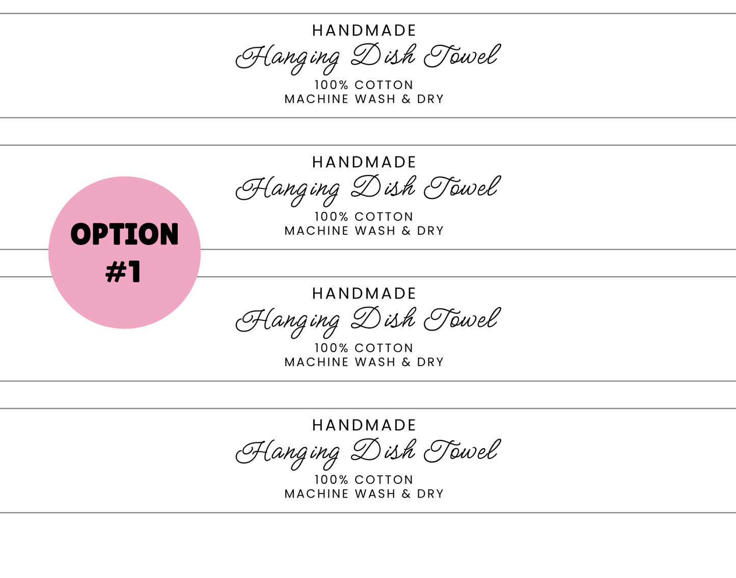 PRINTED LABELS Dish Towel Wrap Labels 11x14"