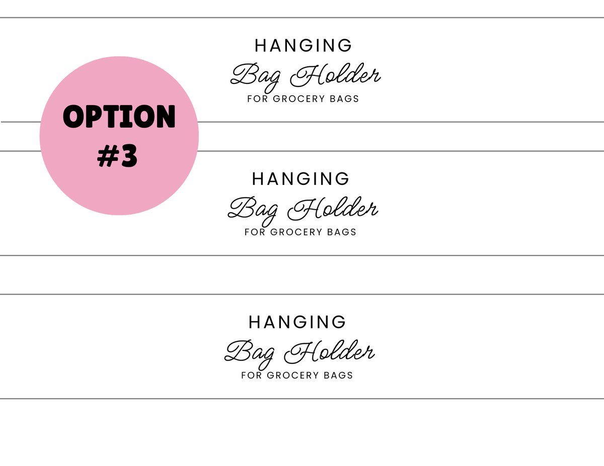 PRINTED LABELS Bag Holder Wrap Labels