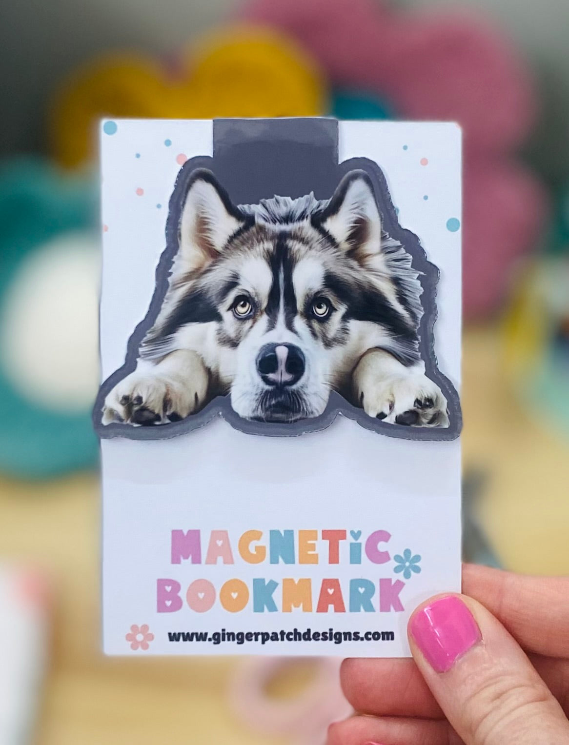 Husky Dog Magnetic Bookmark