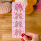 Pink Sparkle Bow Bookmark, Disco Bow Bookmarks, Retro Bow, Disco Vibes, Bookmarks for Girls, Girlie Girls, Bookmarks for Students