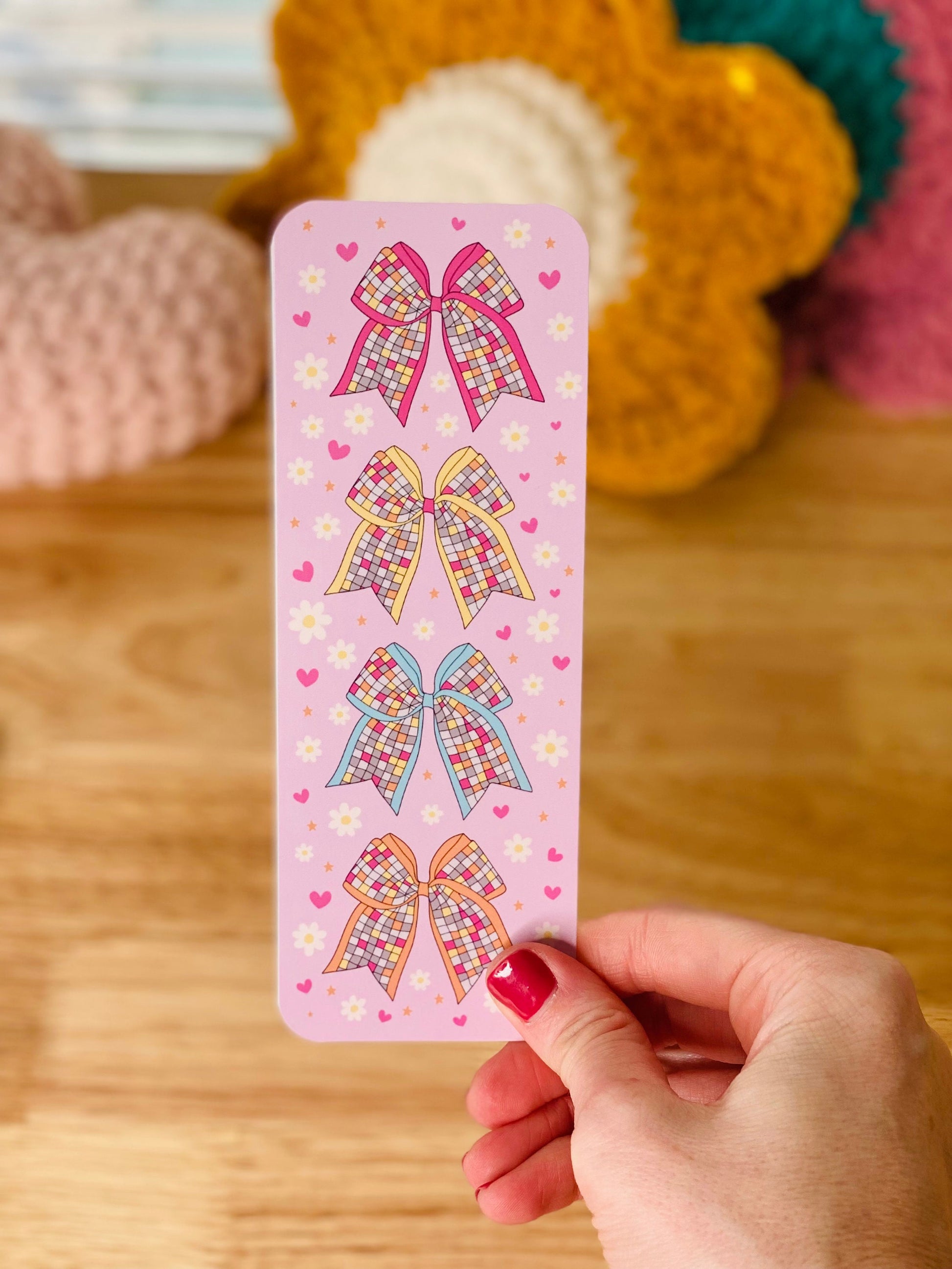 Pink Sparkle Bow Bookmark, Disco Bow Bookmarks, Retro Bow, Disco Vibes, Bookmarks for Girls, Girlie Girls, Bookmarks for Students