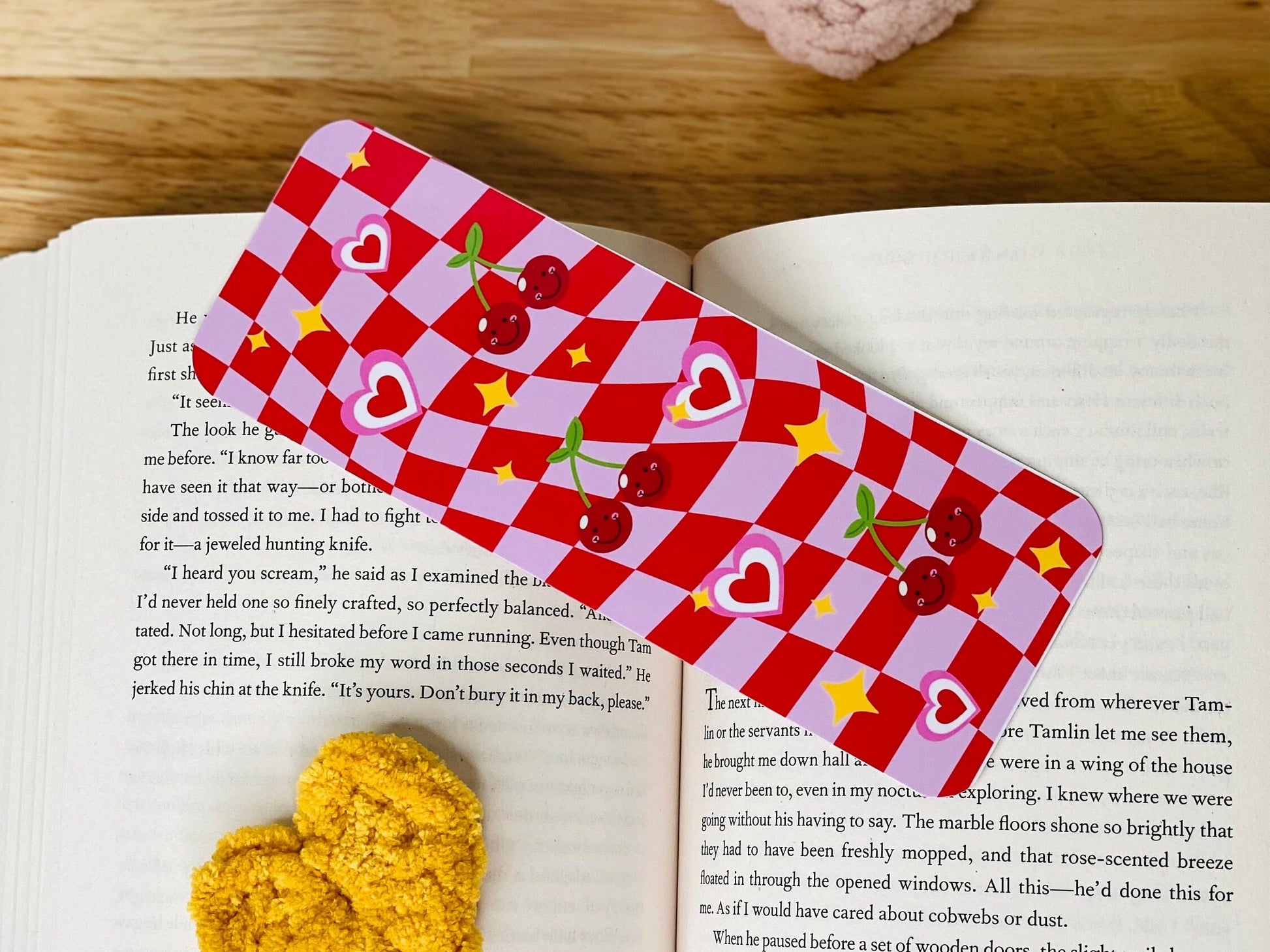 Red Cherries Bookmark, Red Checkered Bookmark, Retro Cherries Bookmarks, Disco Vibes, Bookmarks for Girls, Girlie Girls