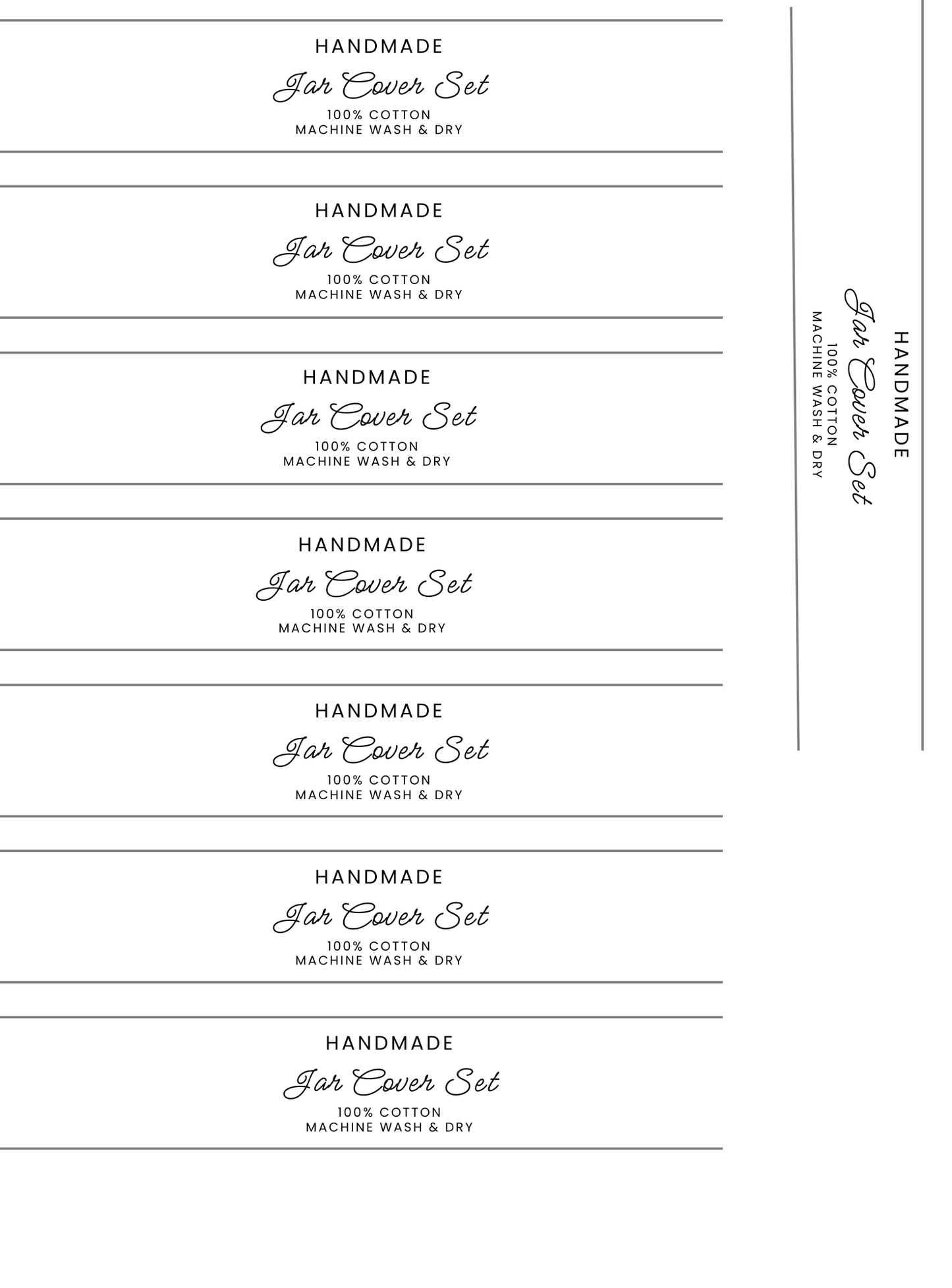 EDITABLE Jar Cover Wrap Labels | Custom Packaging