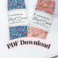 PRINTABLE Bowl Cover Wrap Labels | Downloadable PDF