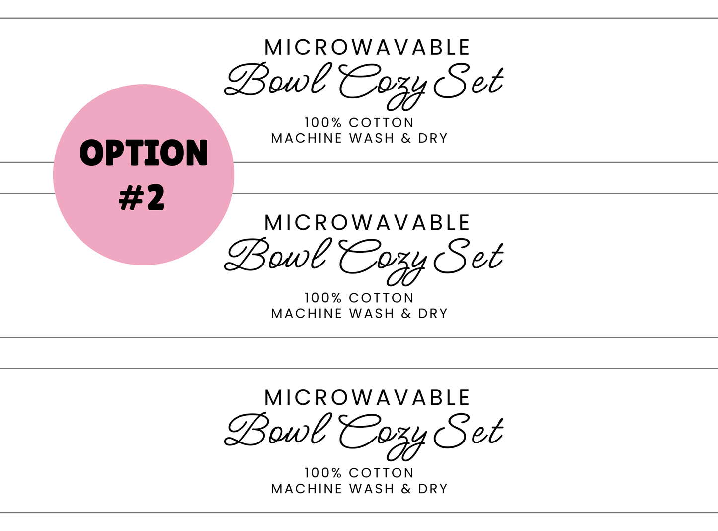 PRINTED LABELS Bowl Cozy Labels & Tags