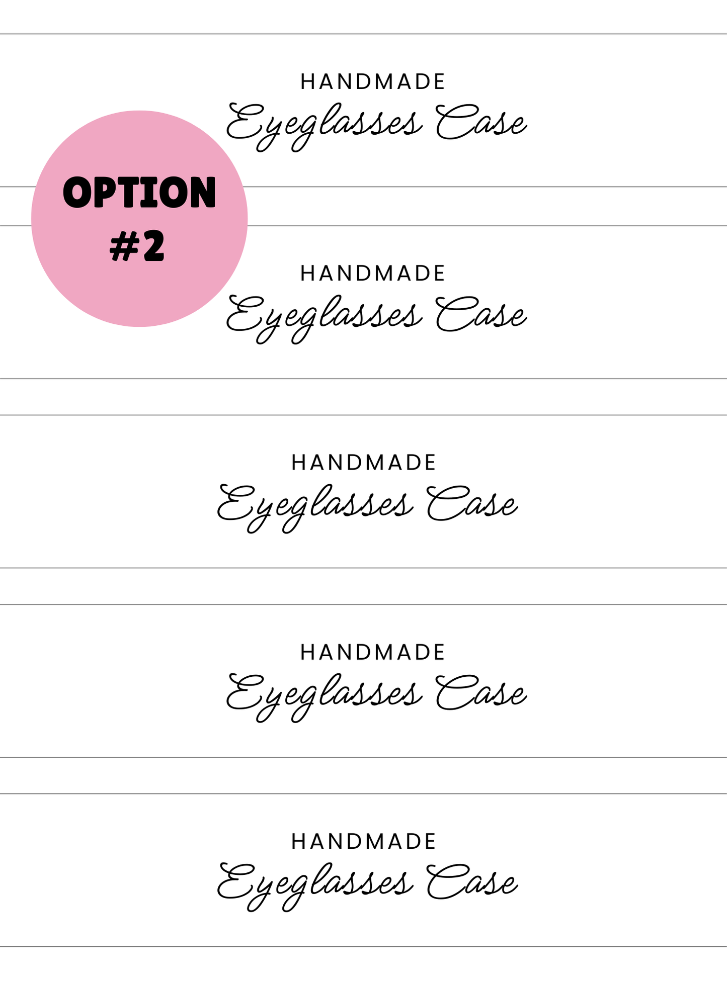 PRINTED LABELS Eyeglasses Case Wrap Labels