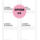 PRINTED LABELS Corner Bookmark Card Labels