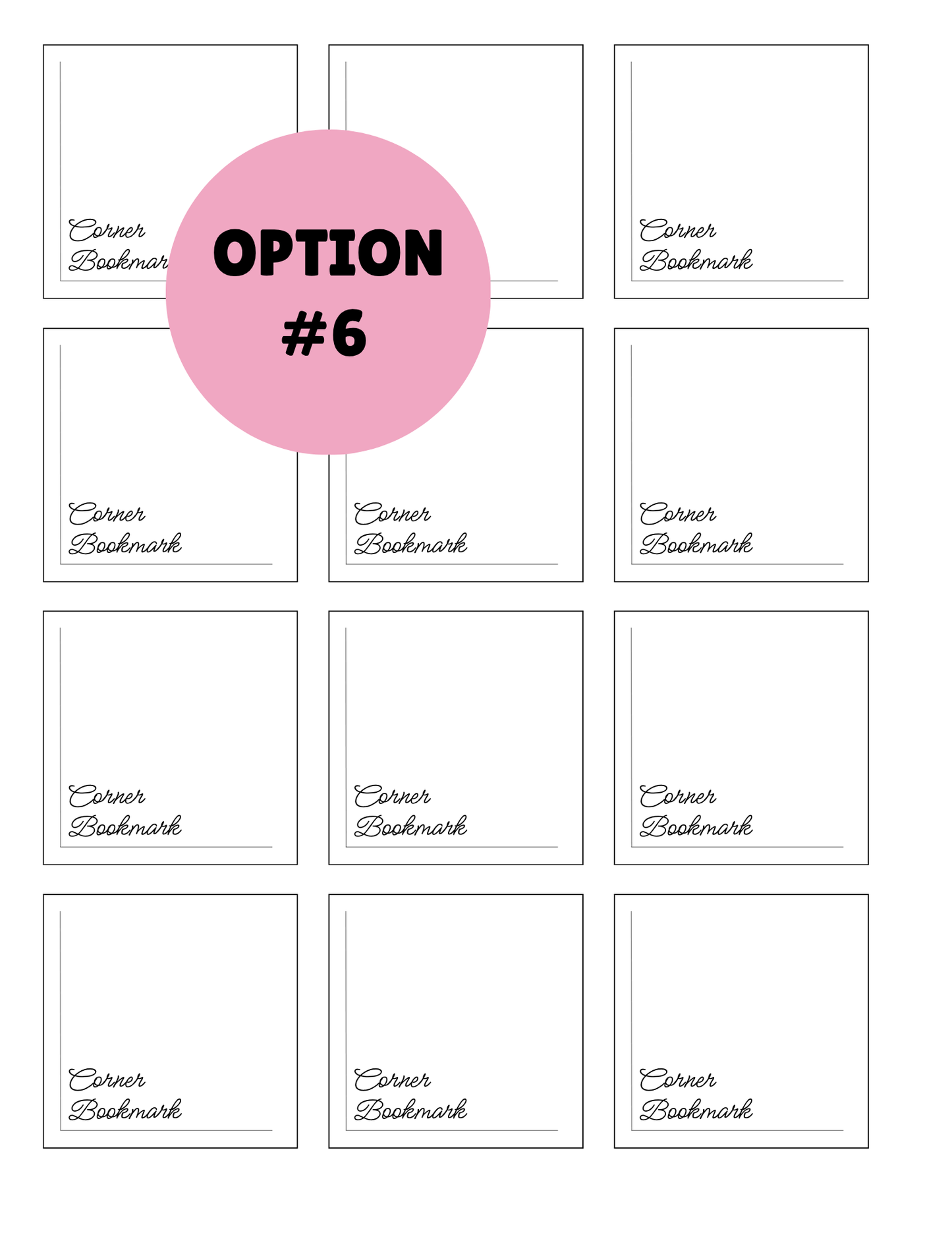 PRINTED LABELS Corner Bookmark Card Labels