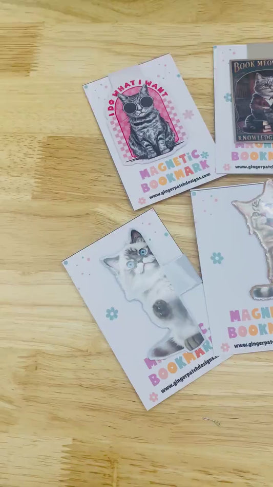 Cowboy Kitty Magnetic Bookmark, Meowdy Pawner Bookmark, Cowboy Cat, Cat Bookmarks