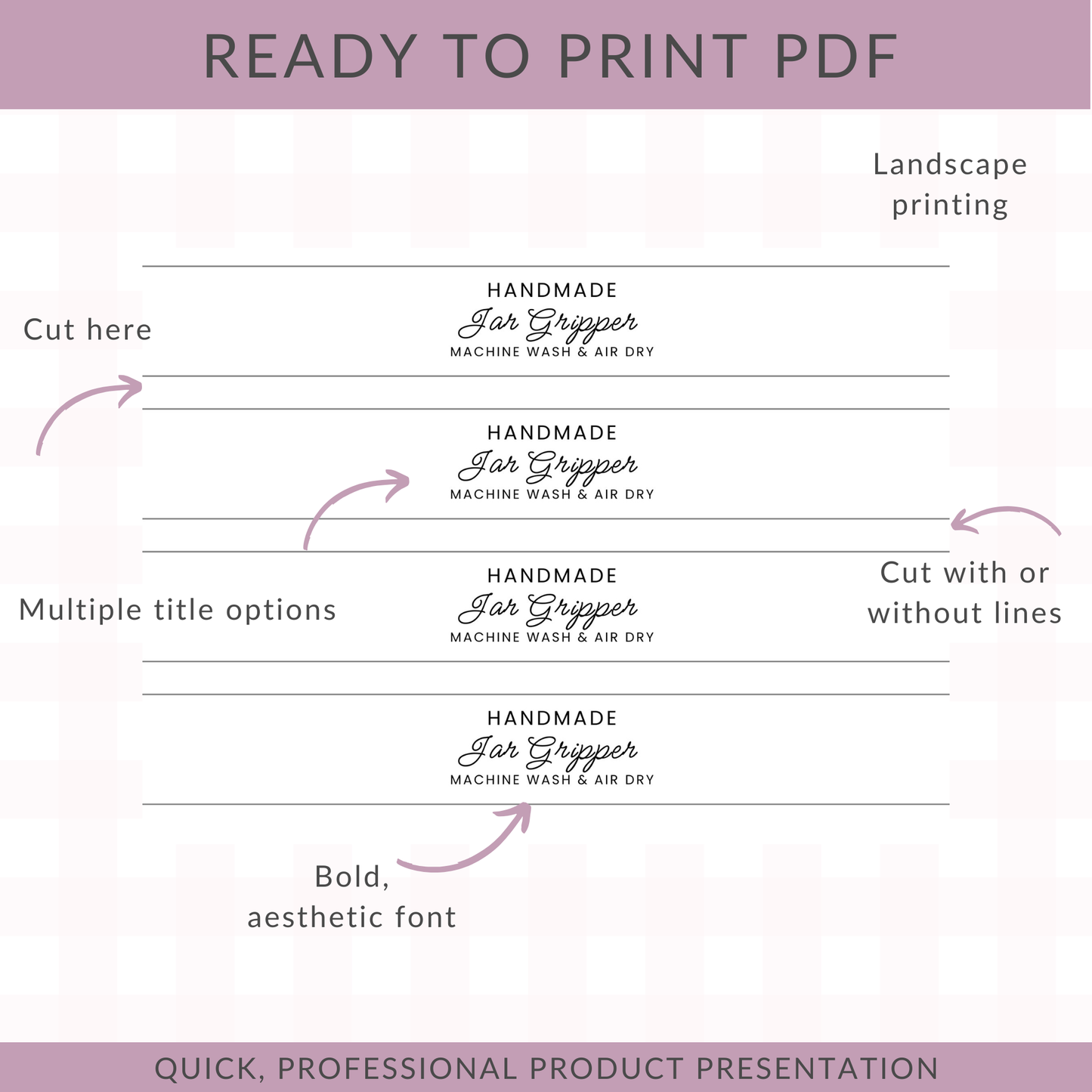PRINTABLE Jar Gripper Wrap Labels | Downloadable PDF