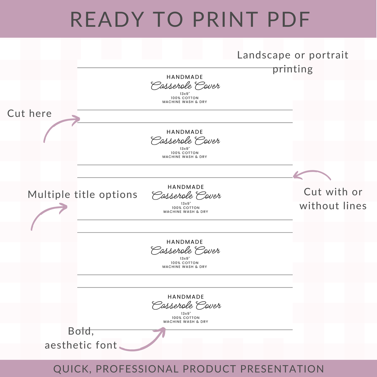 PDF DOWNLOAD Casserole Cover Wrap Labels | PRINTABLE TEMPLATES