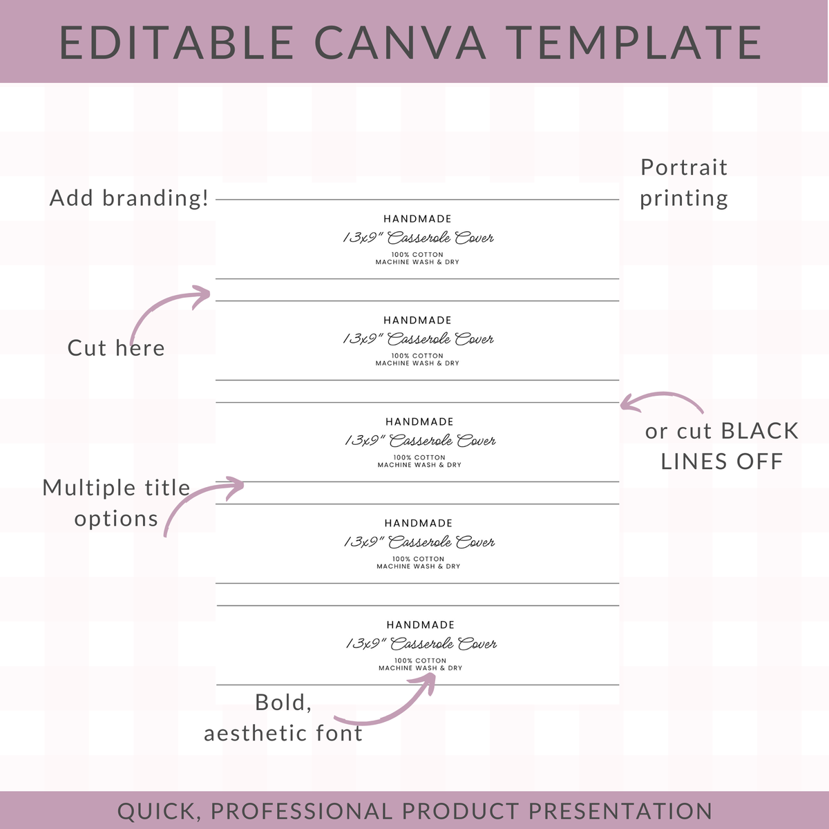 EDITABLE Casserole Cover Wrap Labels | Custom Packaging
