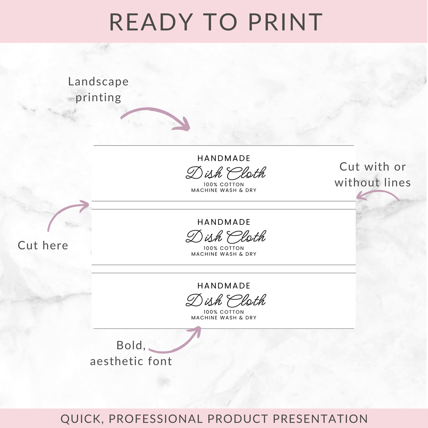 PRINTABLE Dish Cloth & Tea Towel Wrap Labels | Downloadable PDF