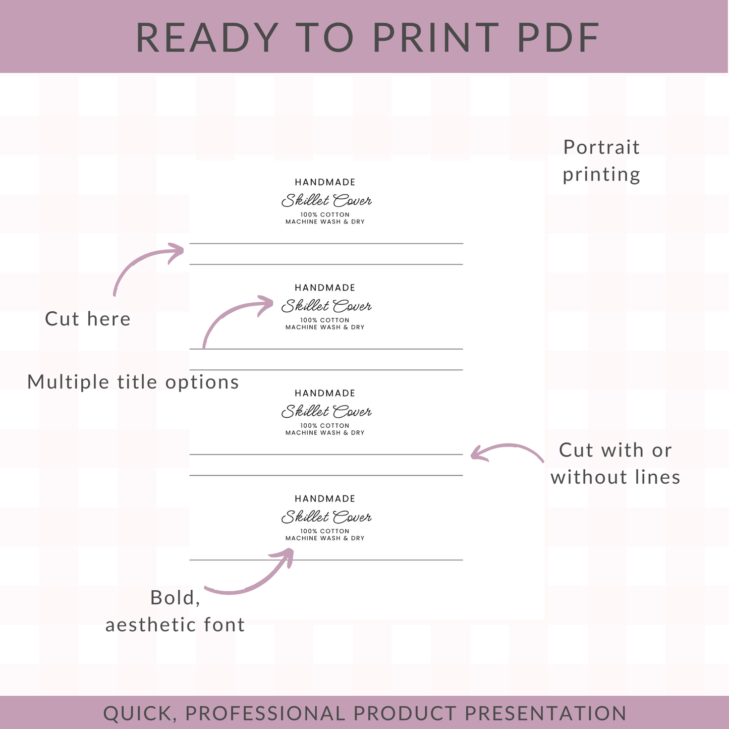 PRINTABLE Skillet Handle Cover Wrap Labels | Downloadable PDF