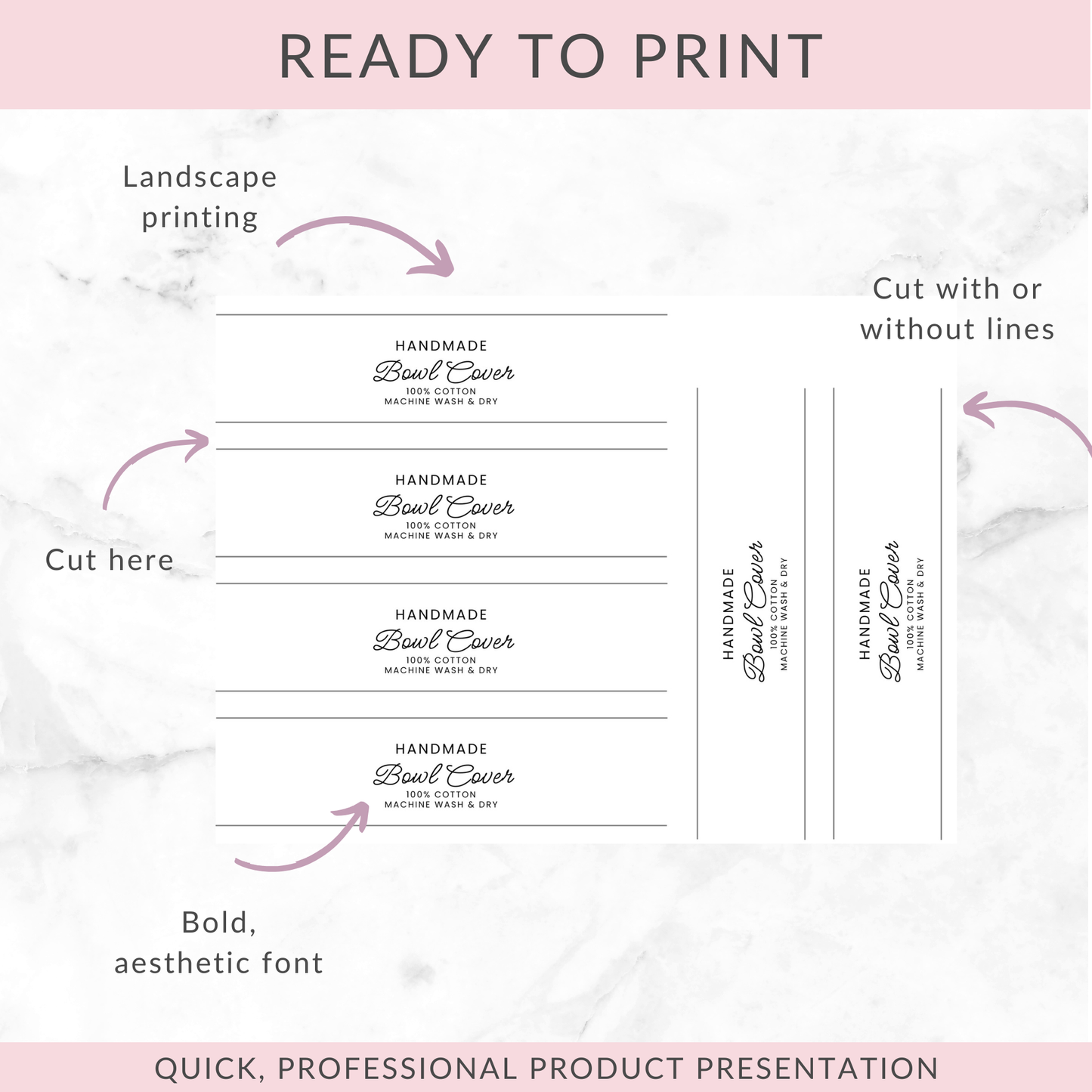 PRINTABLE Bowl Cover Wrap Labels | Downloadable PDF