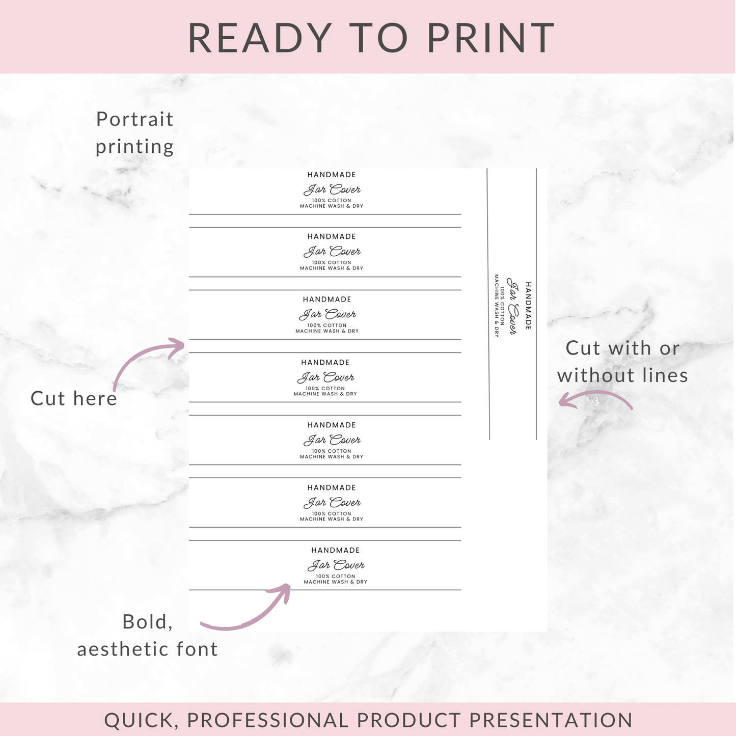 PRINTABLE Jar Cover Wrap Labels | Downloadable PDF