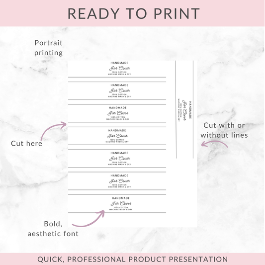 PRINTABLE Jar Cover Wrap Labels | Downloadable PDF