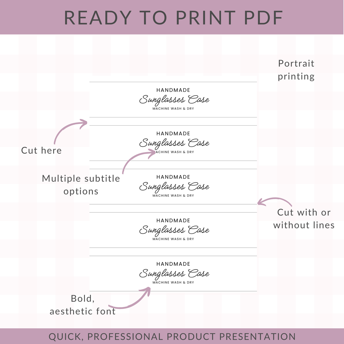 PRINTABLE Sunglasses & Eyeglasses Case Wrap Labels | Downloadable PDF