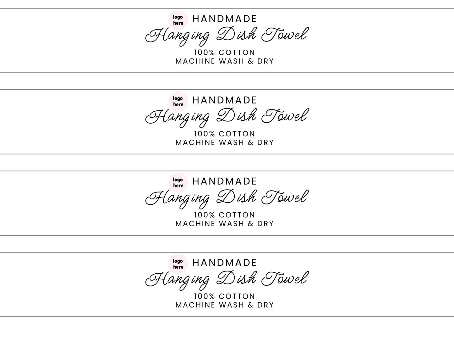 EDITABLE Dish Towel Wrap Labels | Custom Product Labels