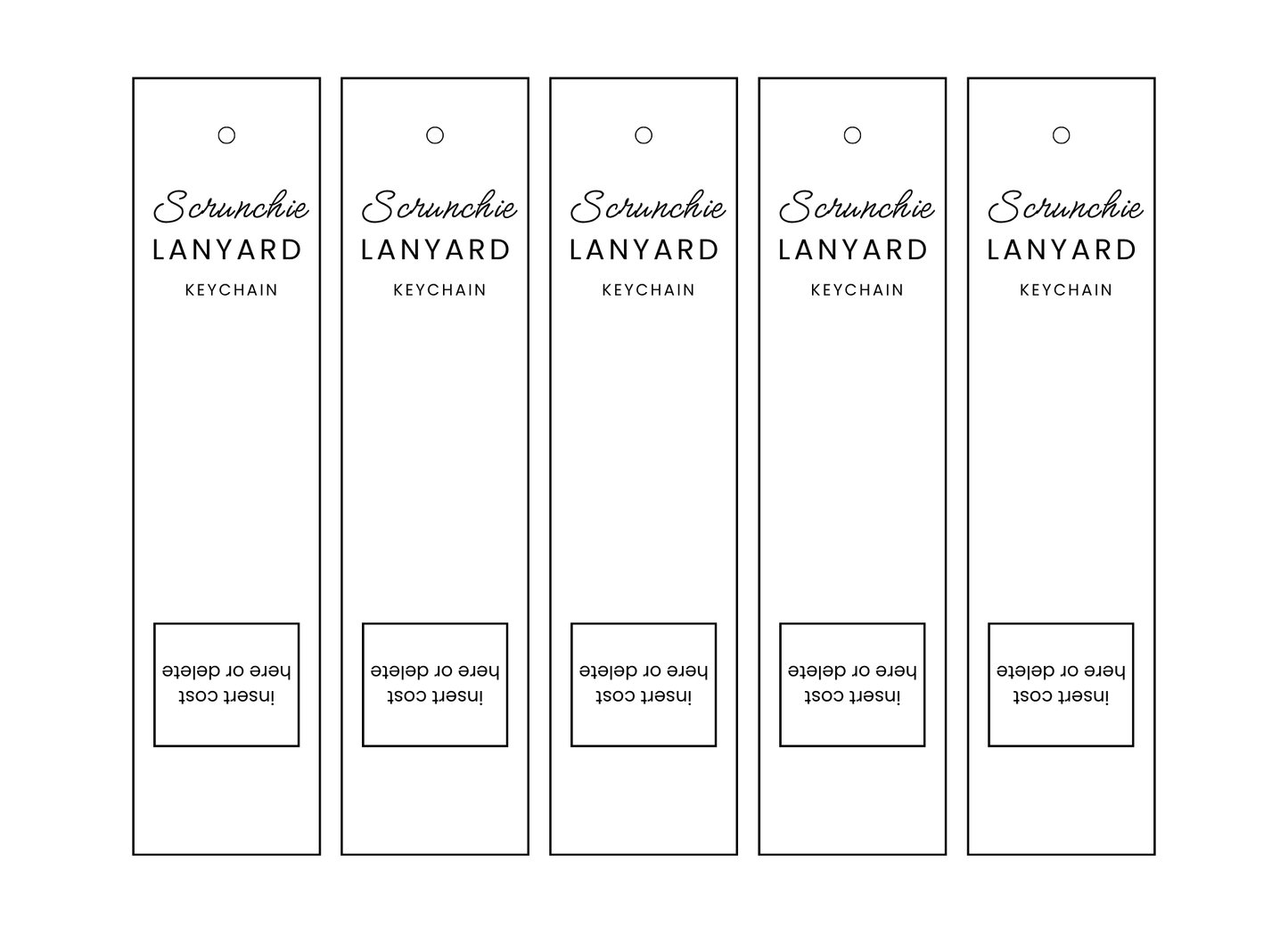 3-in-1 EDITABLE BUNDLE | Scrunchie Wristlet & Lanyard Labels | Custom Hang Tag
