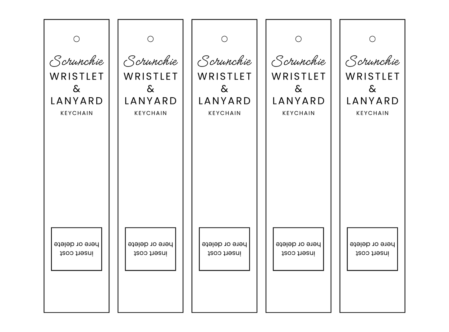 3-in-1 EDITABLE BUNDLE | Scrunchie Wristlet & Lanyard Labels | Custom Hang Tag