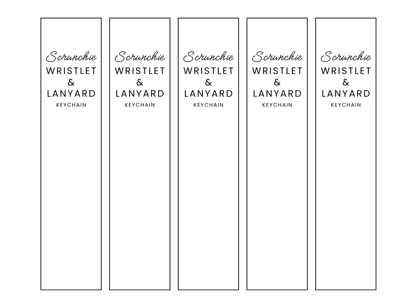 3-in 1 PRINTABLE BUNDLE | Scrunchie Wristlet & Lanyard Wrap Labels | Downloadable PDF