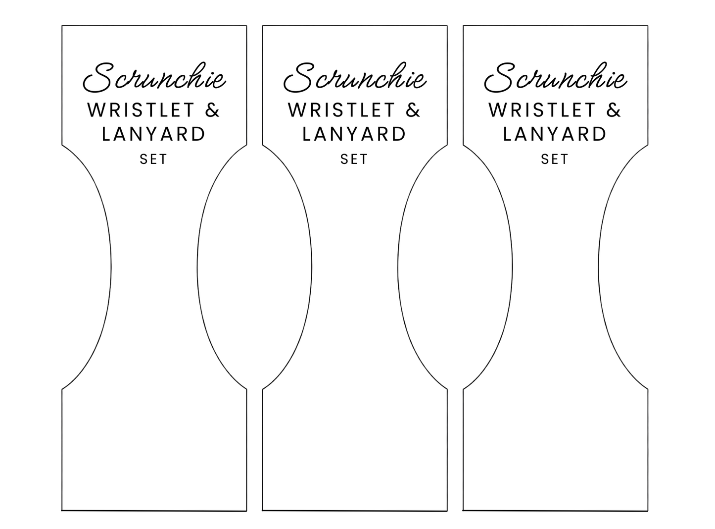 3-in 1 PRINTABLE BUNDLE | Scrunchie Wristlet & Lanyard Wrap Labels | Downloadable PDF