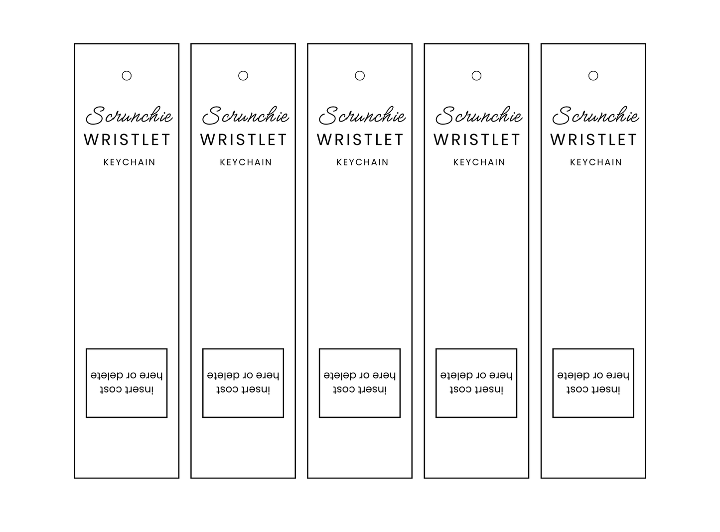3-in-1 EDITABLE BUNDLE | Scrunchie Wristlet & Lanyard Labels | Custom Hang Tag